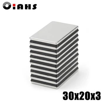 

50pcs F30x20x3mm Super Powerful Strong Rare Earth Block NdFeB Magnet Neodymium N35 Magnets F30*20*3mm- Free Shipping