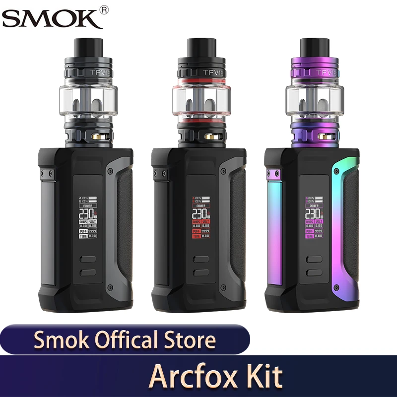 Mejor precio Original humo Arcfox Kit de 230W con 7,5 ml de TFV18 tanque 18650 cigarrillo electrónico vaporizador 2A carga rápida VW/TC caja Mod Vape Kit 1gNWbXkmVjy