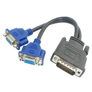 

Computer Monitor Adapter Connection Cable Female Dual HD Monitor Extension Cable Y‑Splitter Adapter DMS 59 Pin to VGA D0507