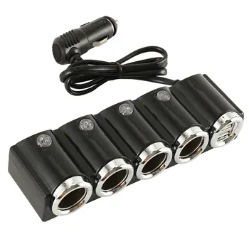 

4 Way Multi Socket Dual USB Charger Supply Car Cigarette Lighter Socket Splitter Power Charger Adapter Charging Dual USB Ports