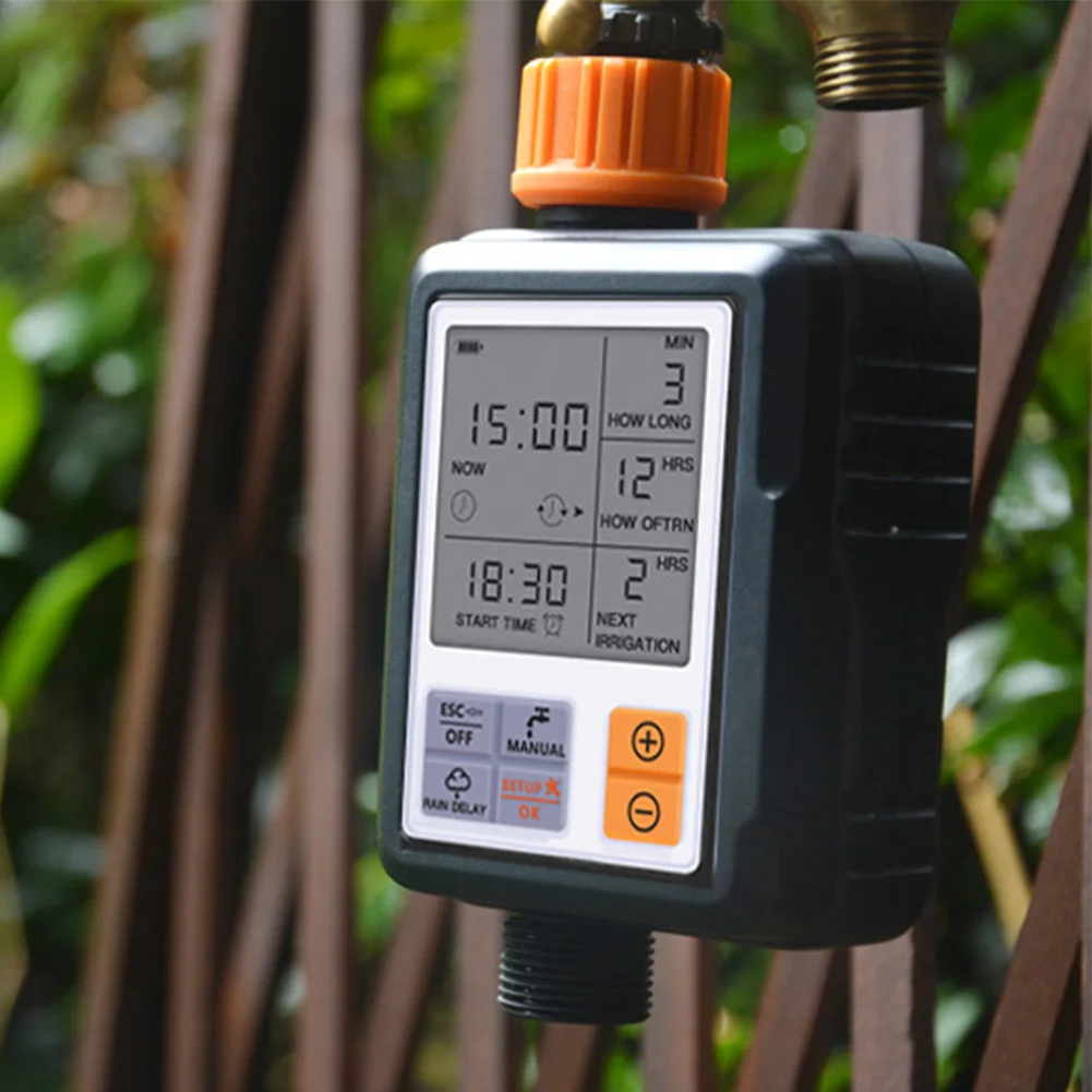 

Flower Lawn Plants Watering Timer Power Saving Automatic Intelligent Anti-leakage Rain Delay Pots LCD Display Garden Irrigation