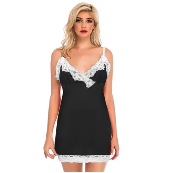 

Women Sexy Lace Lingerie V-Neck Nightdress Backless Underwear Sleepwear Pajamas
