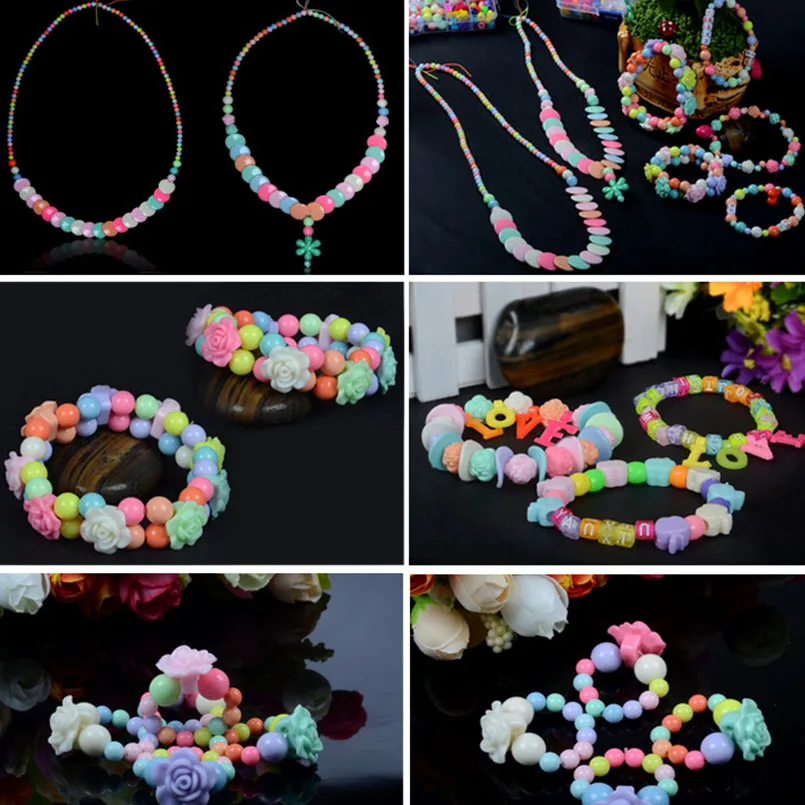 Kit for Make Bracelets Beads Toys for Children DIY 24 Grid