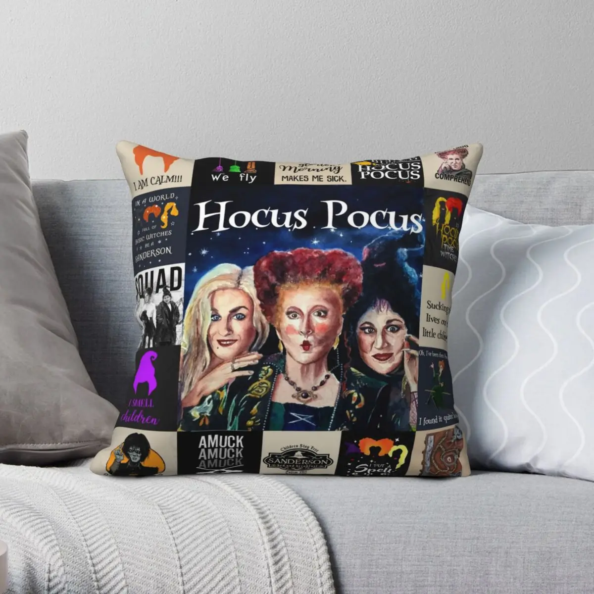Квадратная наволочка Hocus Pocus из полиэстера и льна | Дом сад