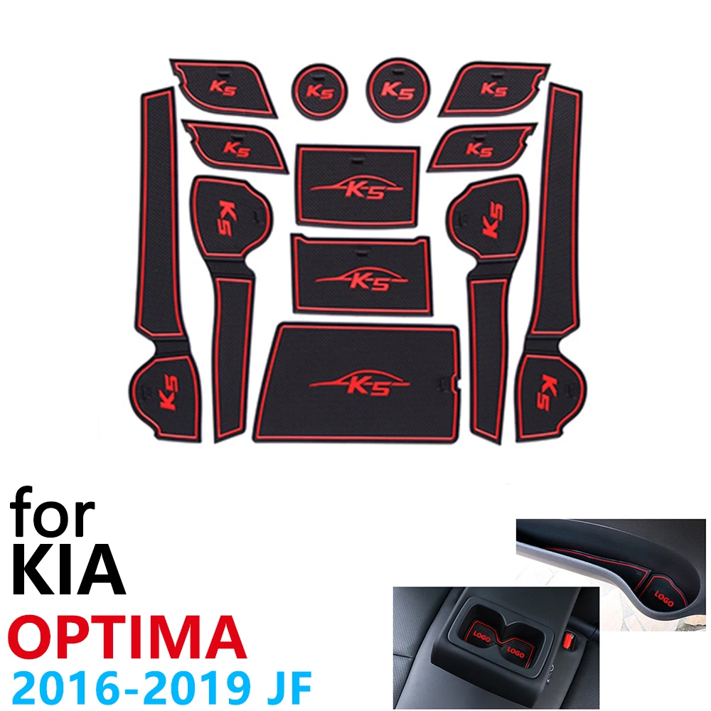 Anti-Slip Rubber Cup Cushion Door Groove Mat for KIA Optima JF 4th Gen mk4 KIA K5 SW 2016~2019 2017 Accessories mat for phone photo