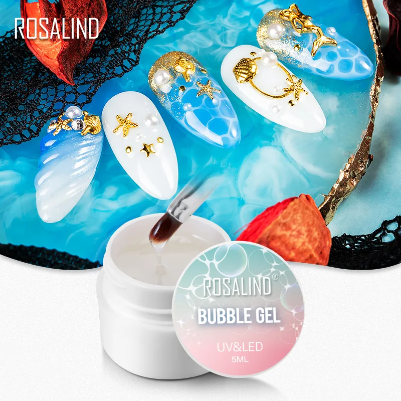 Набор пузырьковых гель лаков ROSALIND Blossm Гель лак для рисования водой гибридный