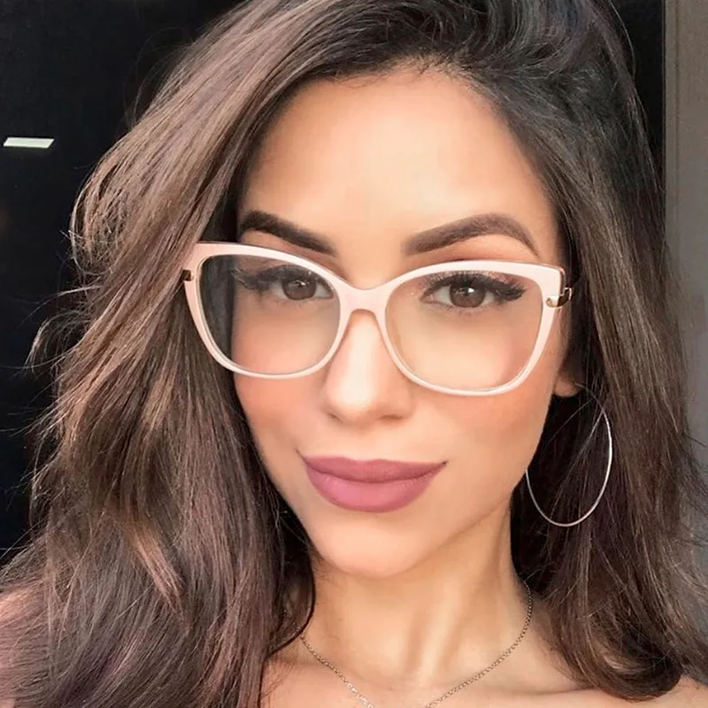 

2019 Sexy Optical Glasses Woman Vintage Sun Glasses Brand Designer Female Eyewear Frame Eyeglasses Clear Cat Style Red Shades NX