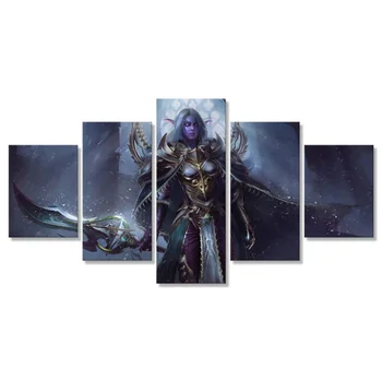 

Wow Night Elf Characters Print Poster Modular Picture Wall Art 5 Pcs HD Home Decor Canvas Painting Bedroom