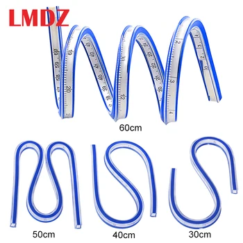 

LMDZ 1Pcs Flexible Curve Ruler Drafting Drawing Tool Plastic Vinyl Patchwork Sewing French Curve Drafting Rulers 30cm 40cm 50cm