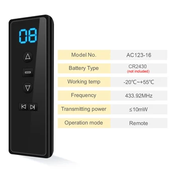 

Universal RF 433.92mhz Wireless Remote Control 16CH Transmitter Receiver For Tubular Motorized Venetian Blinds Automated
