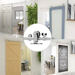 WOLFBIRD Stainless Steel Sliding Door Hardware Kit Sliding Barn Door Track Kit For Wood  Single Door Sliding Door Rail