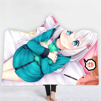 

Hooded Blanket For Adults Kid Warm Wearable Fleece 3D Hooded Blanket CloakS Cap Blanket Air Conditioning Blanket