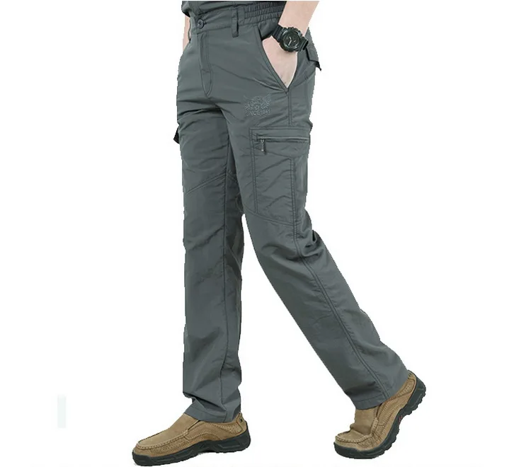 Мужские уличные быстросохнущие походные брюки, легкие дышащие летние повседневные брюки для альпинизма, рыбалки, водонепроницаемые брюки-карго