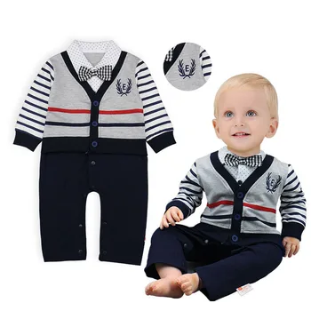 

Baby Boys Rompers Jumpsuits Newborn Baby Gentleman Bow Tie Clothes Infant Boys Clothing Set Summer Baby Full Sleeve Jumpsuits