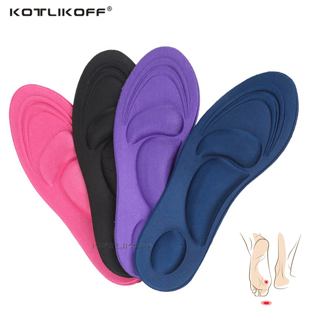 Plantillas de esponja 4D para hombre y mujer, soporte para ARCO, almohadillas para zapatos deportivos para correr, almohadillas suaves y plantilla para zapatos con - AliExpress