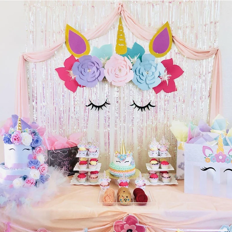 10 шт. подарочных пакетов Единорог вечерние поставки Baby Shower шар чашки салфетка