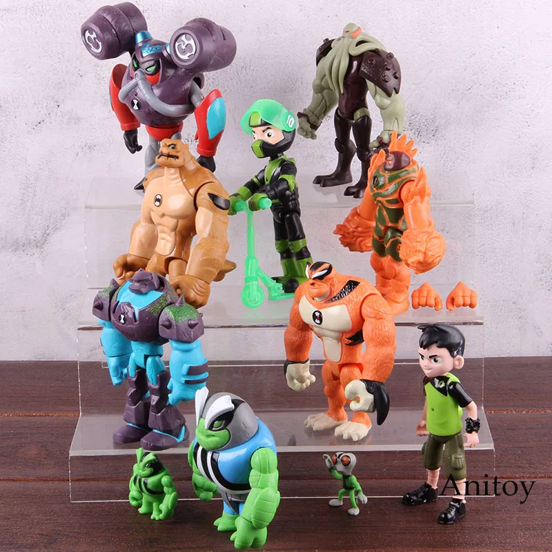 Ben 10 Ben Tennyson серый материя Heatblast Humongousaur Rath Vilgax Аниме фигурки Дети Подарки для мальчиков со светом 11 шт./компл