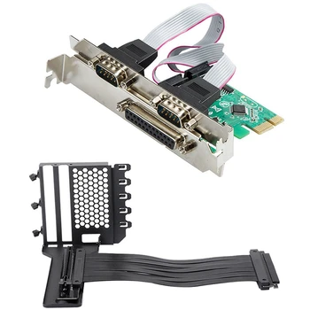 

2Port RS-232 Serial Port +1 DB25 Printer Parallel Port Pci-E Pci Card Adapter XR & Anti Interference GPU Extension Line