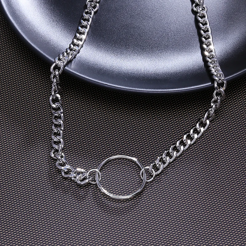 New Necklace For Women Gothic Chain Choker Circle Rock Statement Necklace Circle Decoration Metal Jewelry Vintage Fashion pendant necklace
