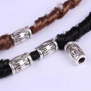 

5 Pcs/set Viking Beads Ancient Silver Charm Viking Runes Braid Beads for Mustache Dreadlock Hair Viking Jewelry DIY Accessories