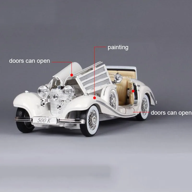 1/18 масштаб металлического сплава Diecasts 500K классический винтажный 1936 модель автомобиля игрушки F детский подарок коллекция дисплей