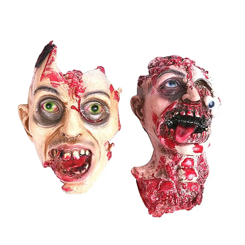 

Zombie Halloween Mask Melting Horror Costume Dead Scary Head Masks Bloody Horror Head Trick Props Halloween Decoration