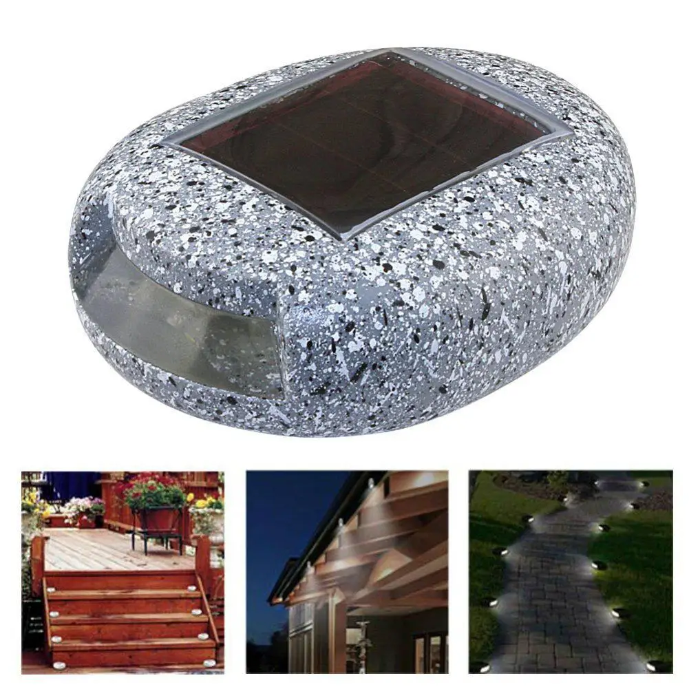 

DishyKooker Solar-Powered Resin Stone Shape Pin Lamp Outdoor Waterproof Yard Garden Light Decoration