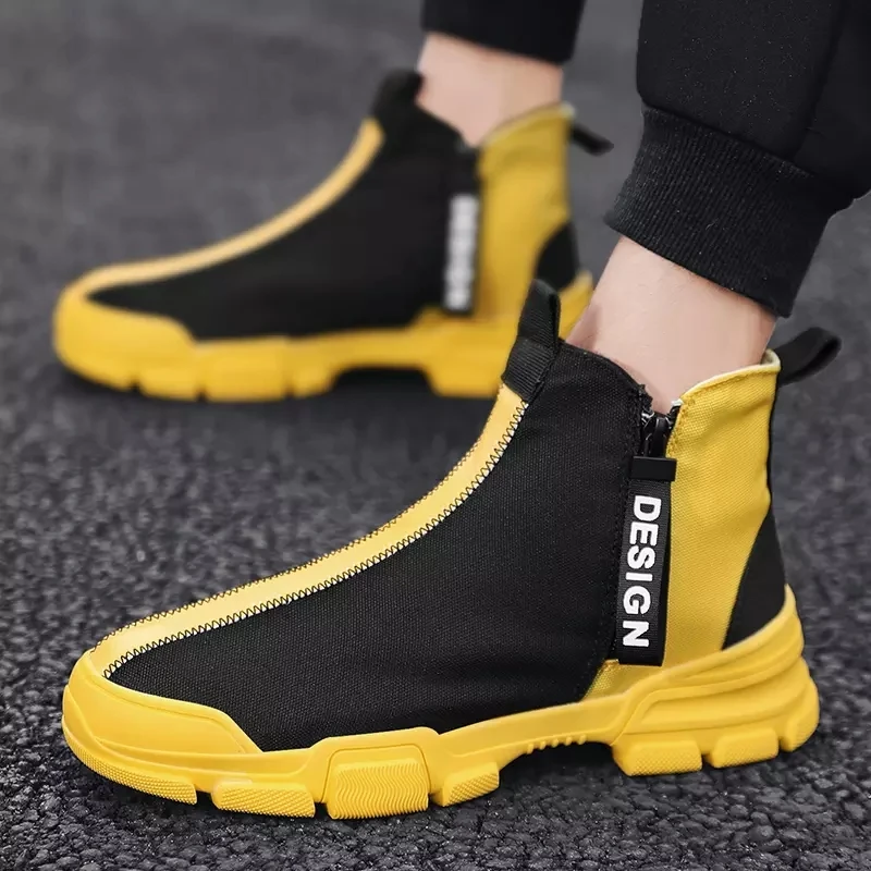 

Fashion Men Shoes Breathable Male Tenis Masculino Yellow Men's Hip-hop Sneakers