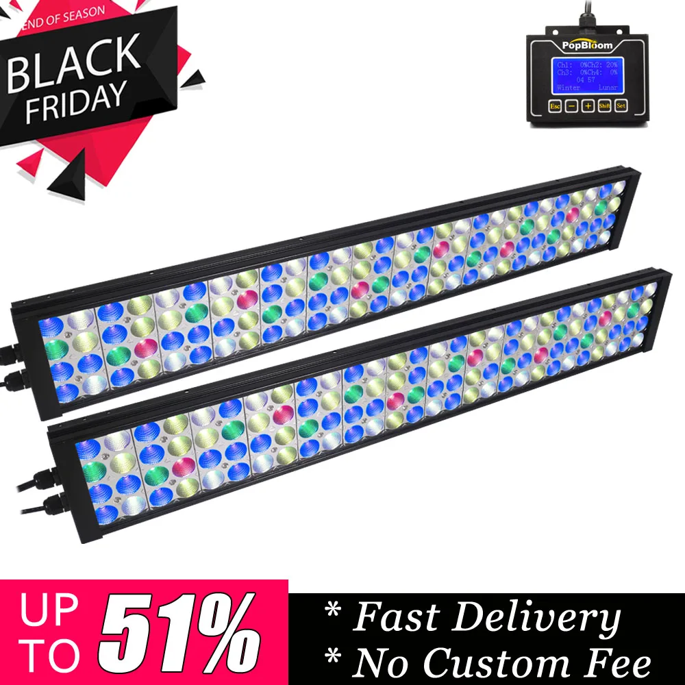 

PopBloom Freshwater aquarium Plants Lamp uv Basin Coral Led Aquarium Lamp Lighting Aquarium Dimmable Controller Turing75