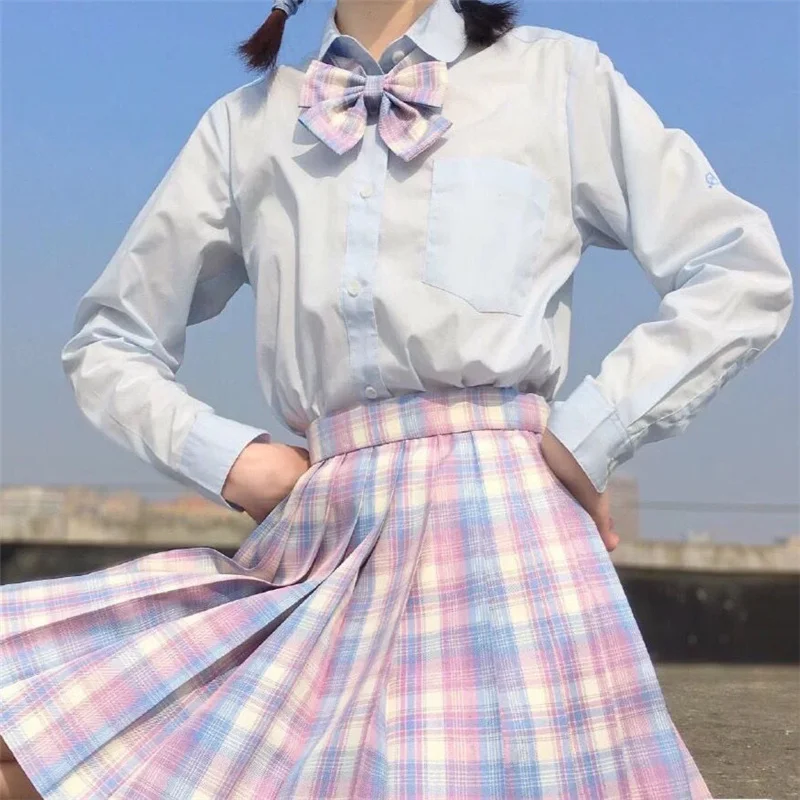 

JMPRS Plaid Women Pleated Skirt Bow Knot Summer High Waist Preppy Girls Dance Mini Skirt Cute A Line Harajuku Sexy Japan Faldas