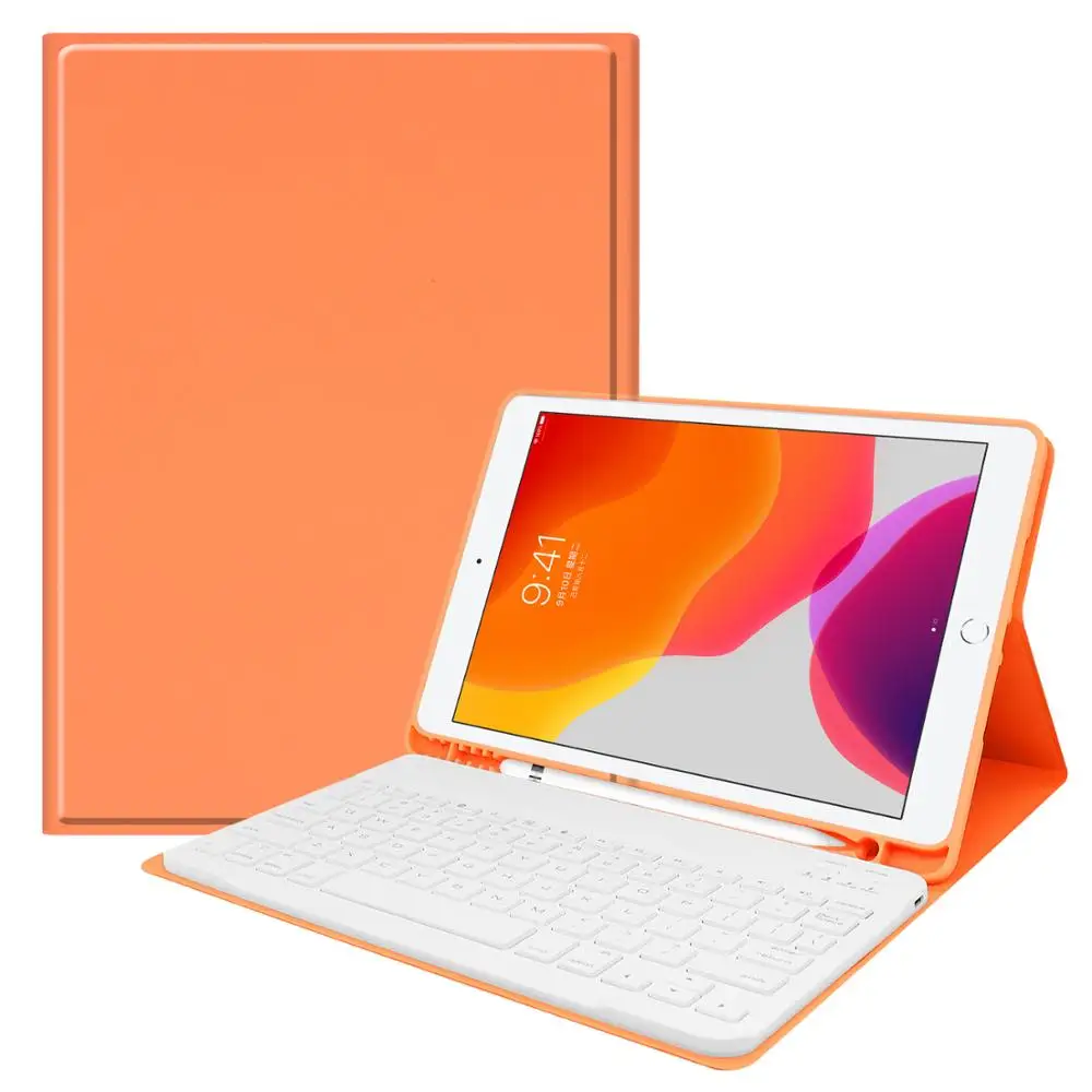 1039E-orange Чехол для клавиатуры для iPad 9,7 5th 6th Air 1/2 9,7 Pro 9,7, чехол, чехол, испанская Русская клавиатура для iPad Air 9,7, мягкий чехол - Цвет: 1039E-orange