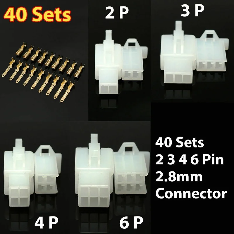 40set .8mm 2 3 4 6 9 Pin Automotive Electrical Terminals Plug Motorcycle Ebike Car Male Female Cable Connector Terminal Kits |