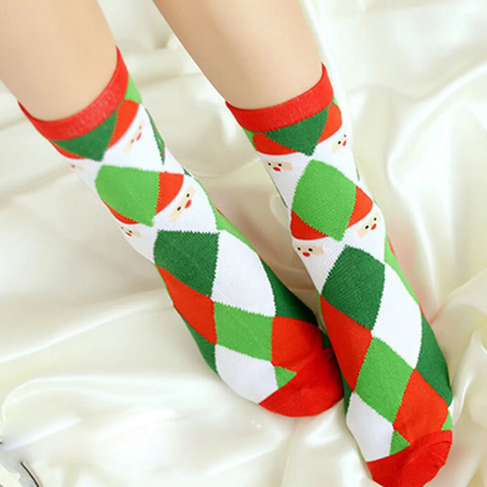 Хлопковые рождественские носки для женщин и мужчин; Новинка года; сезон осень-зима; новогодние носки с изображением Санта-Клауса и рождественской елки с изображением снежного лося - Цвет: G