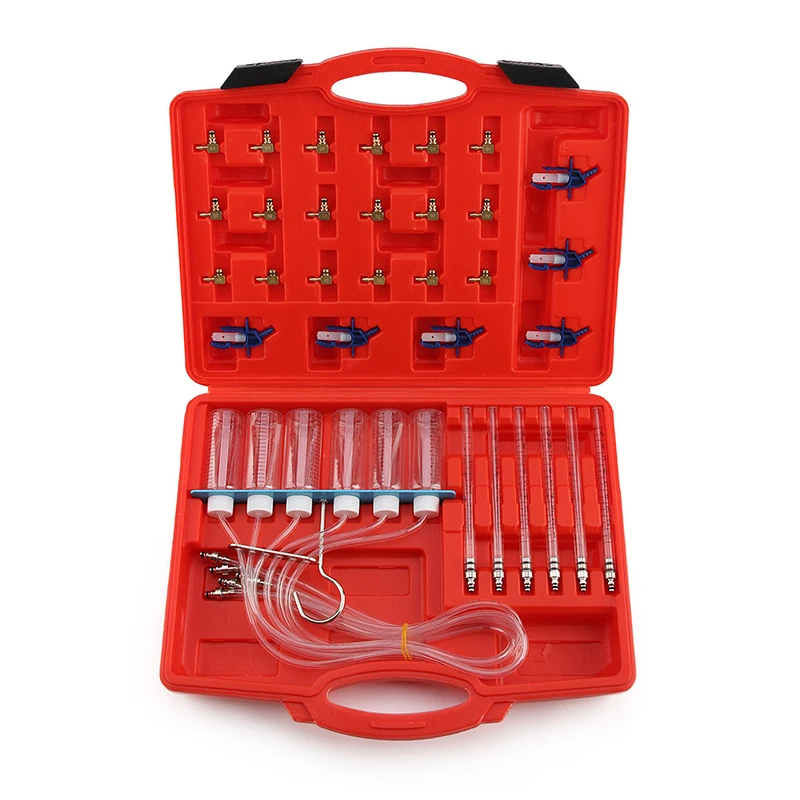 

6 Cylinder crude oil Injector Flow Test Meter Adaptor Set Common Rail Tool Kit