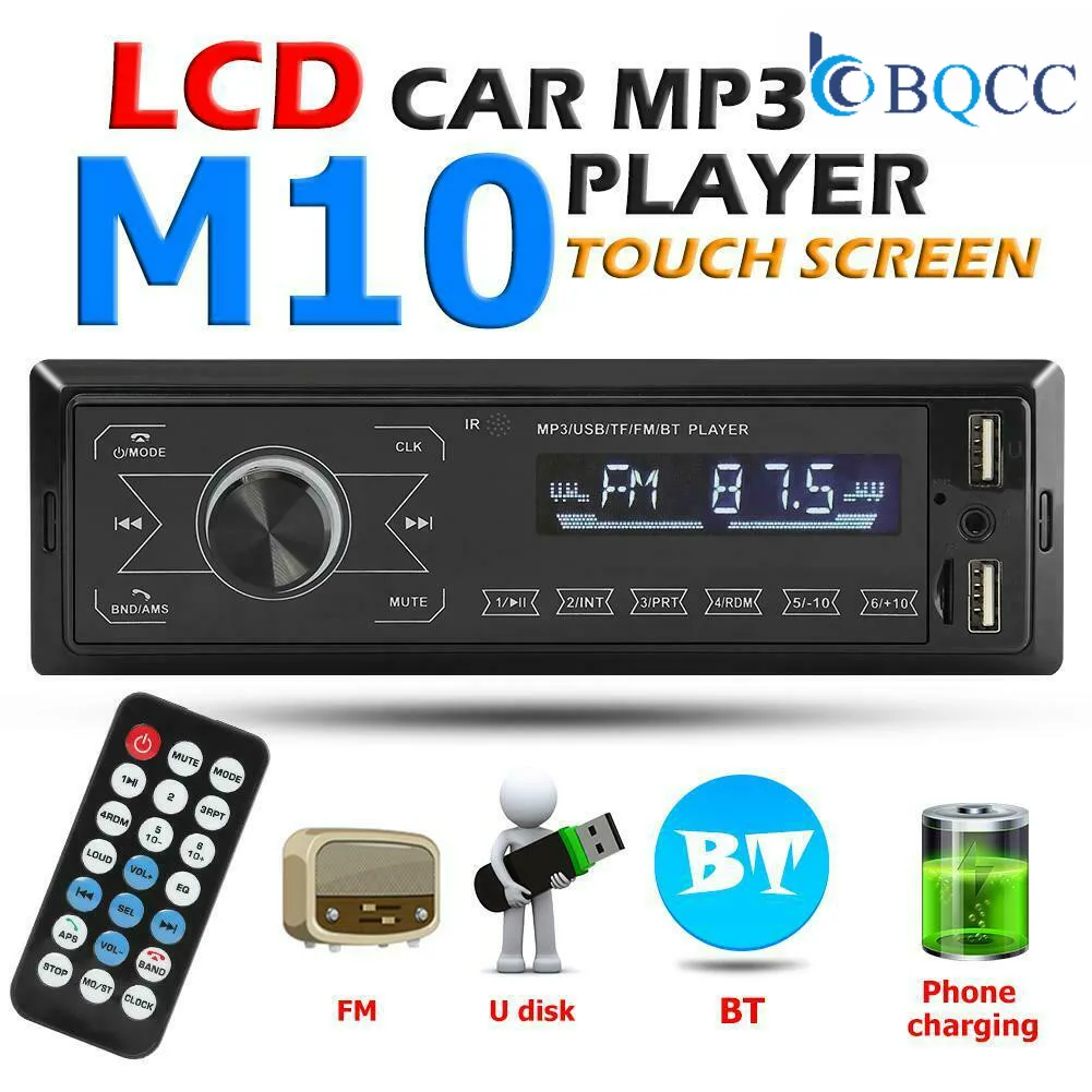 Авторадио FM Bluetooth freistrecheinrich MP3 USB/SD MMC порт 1DIN Автомобильный плеер радио может касаться кнопок