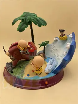 

Anime Dragon Ball Baby Goku Master Roshi Kame Sennin Kuririn PVC Panited Figure Statue Toy Colelction In Box