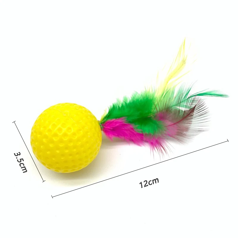 10pcs Feather Golf Ball Cat Toys 2