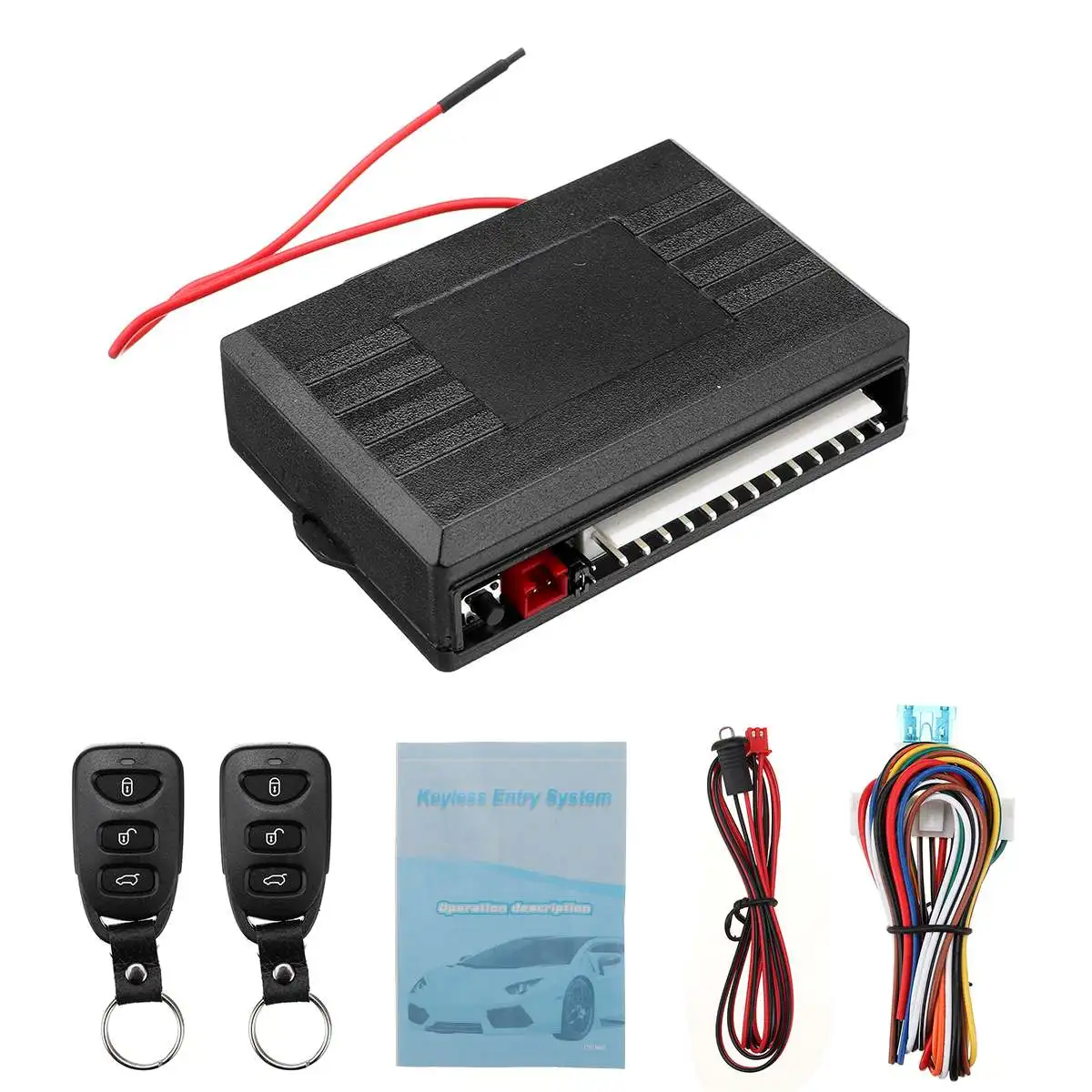 

Universal Car Keyless Entry System Button Start Stop LED Keychain Central Multi-functional Kit Door Lock with Remote Control