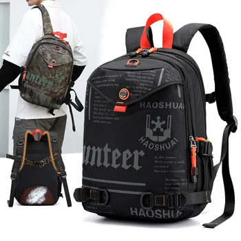 

Men Mini Waterproof Backpack Ultra Light Nylon Travel Backpacks Teenage Student Collage Rucksack Letter Printing Small Bag