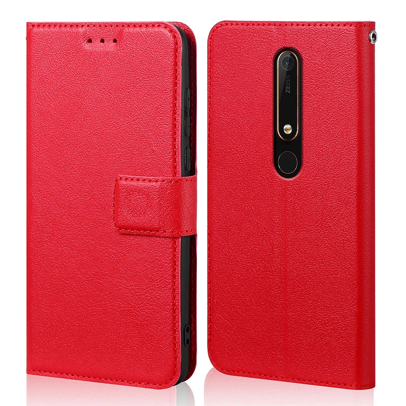 Silicone Flip Case for Nokia 6 2018 Luxury Wallet PU Leather Magnetic Phone Bags Cases for Nokia 6.1 with Card Holder 6