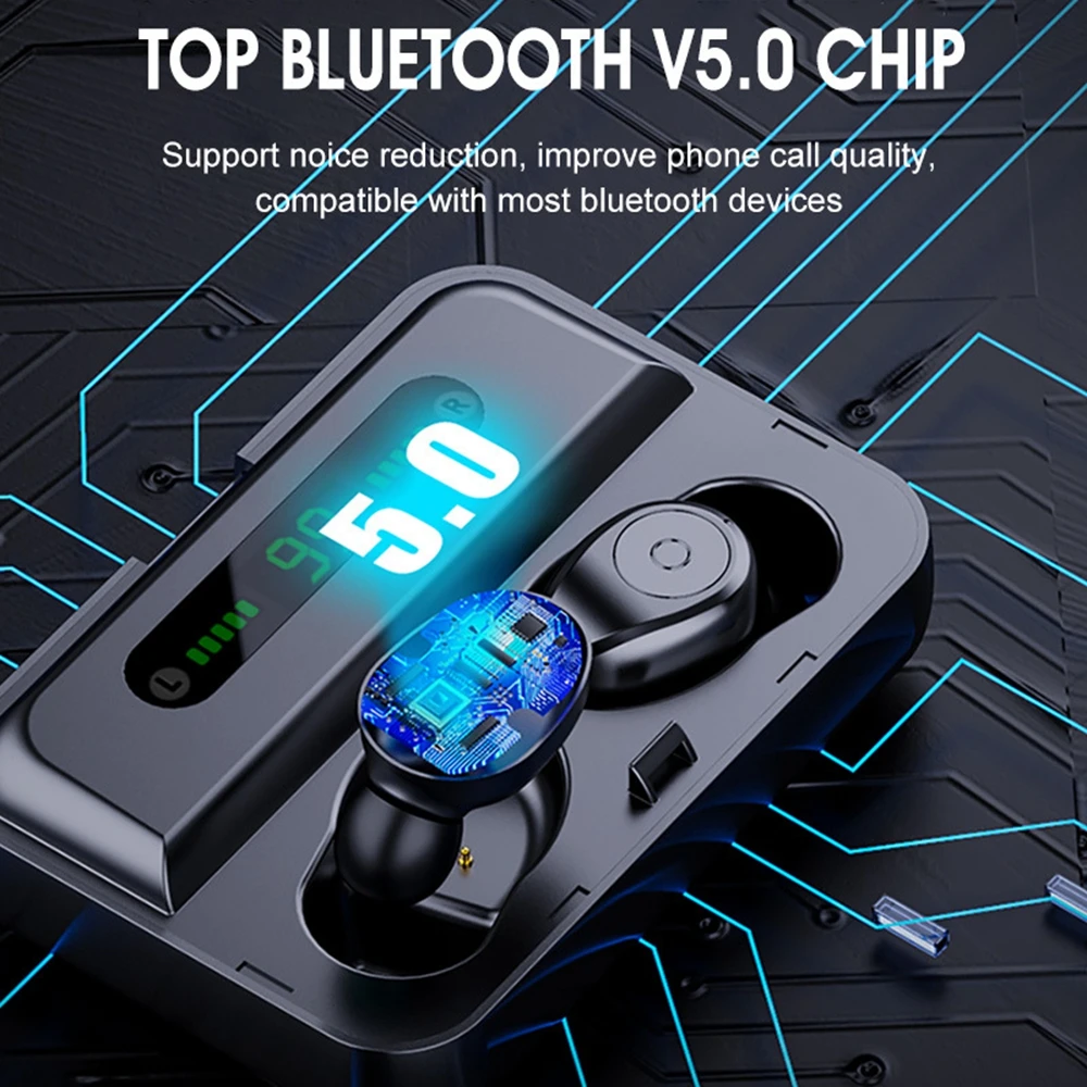 Eqvvol TWS Bluetooth 5,0 Беспроводные наушники с светодиодный дисплей зарядная коробка Микрофон Гарнитура 3D стереонаушники HiFi для телефона наушники