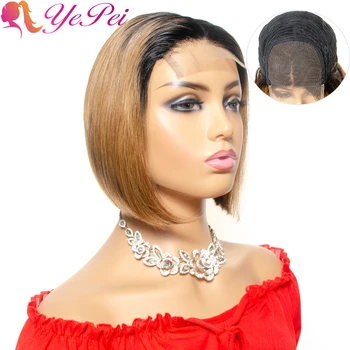 

Pixie Cut Wig 4x4 Short Bob Lace Closure Wigs Brazilian Straight Ombre Human Hair Wigs Remy Yepei Hair