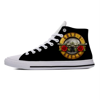

Guns N Roses Heavy Metal Band Icon Mens Womens Designer Leisure Sneakers Men Casual Canvas Shoes Off White