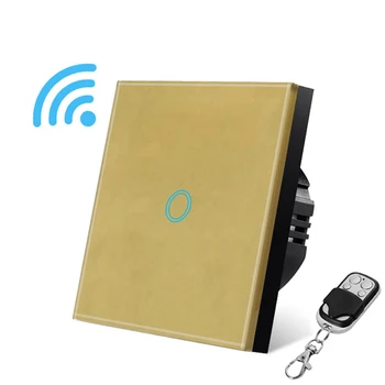 

Genuine EU / UK standard, wall touch light switch, wireless remote touch switch, luxury crystal glass panel concealed switch