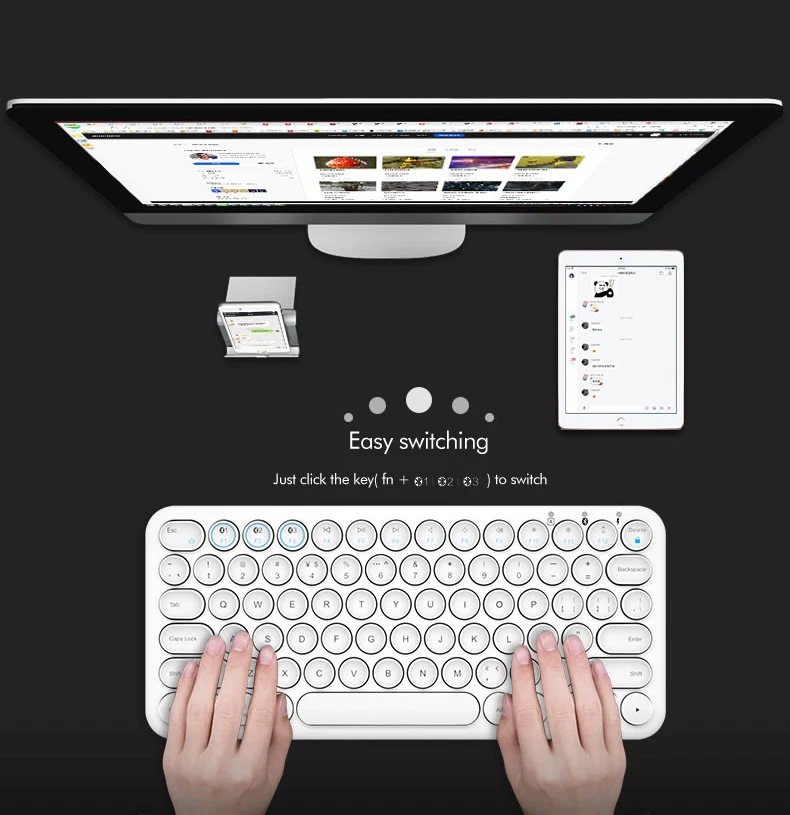 teclado sem fio de bluetooth para smartphonttabletportátilcomp