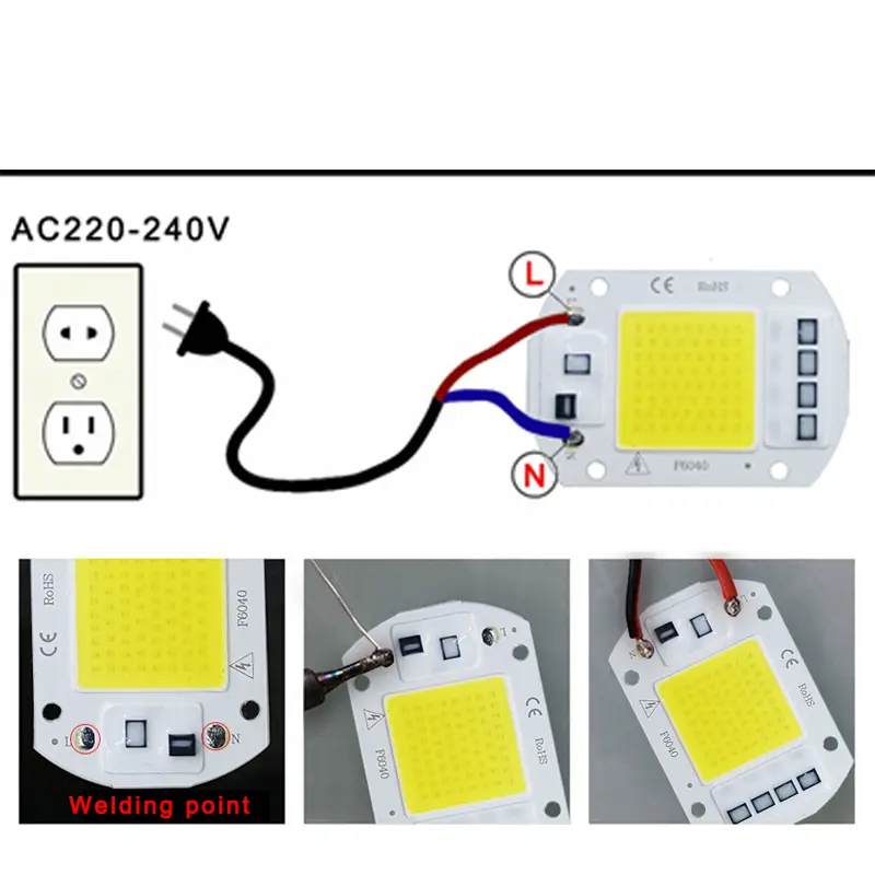 LED Chip COB lamp 10W 20W 30W 50W AC 220V 240V IP65 Smart IC No Need Driver DIY Flood light Led Bulb Spotlight Outdoor Lamp bead - Image 4