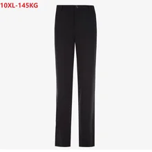 Плюс размер большой 8XL 9XL 10XL повседневный мужской костюм брюки прямые Формальные осенние брюки темно-синие деловые Черные Свадебные брюки 50 52