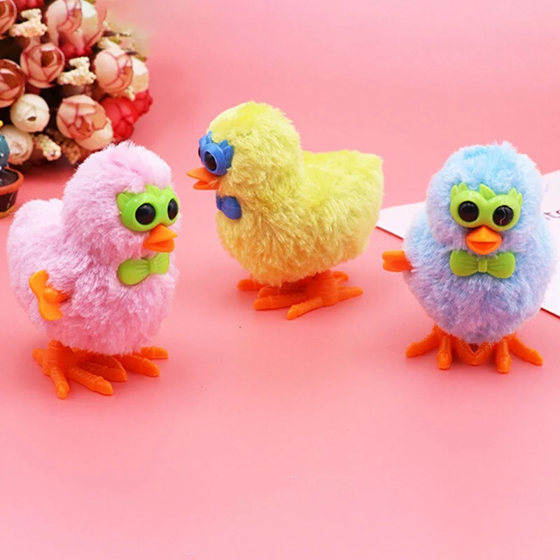 

1Pcs Funny Plush Glasses Jumping Chicken Clockwork Chicken Baby Children's Plush Toys Random Colors Early Educational Toys Gifts