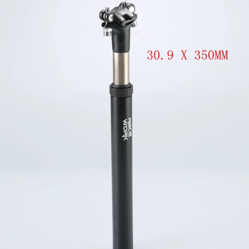 MTB Bike Suspension Travel Seatpost 27.2/ 30.9/ 31.6x350mm bicycle shock absorber seat rod aluminum alloy tube black Seatpost - Цвет: 30.9x3.50mm