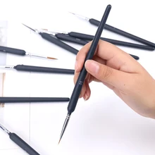 9 шт./компл. волк лисий хвост волосы изогнутым наконечником ручка картины художника ход ручки кисть для гуаши и акварели Цифровая живопись маслом кисти